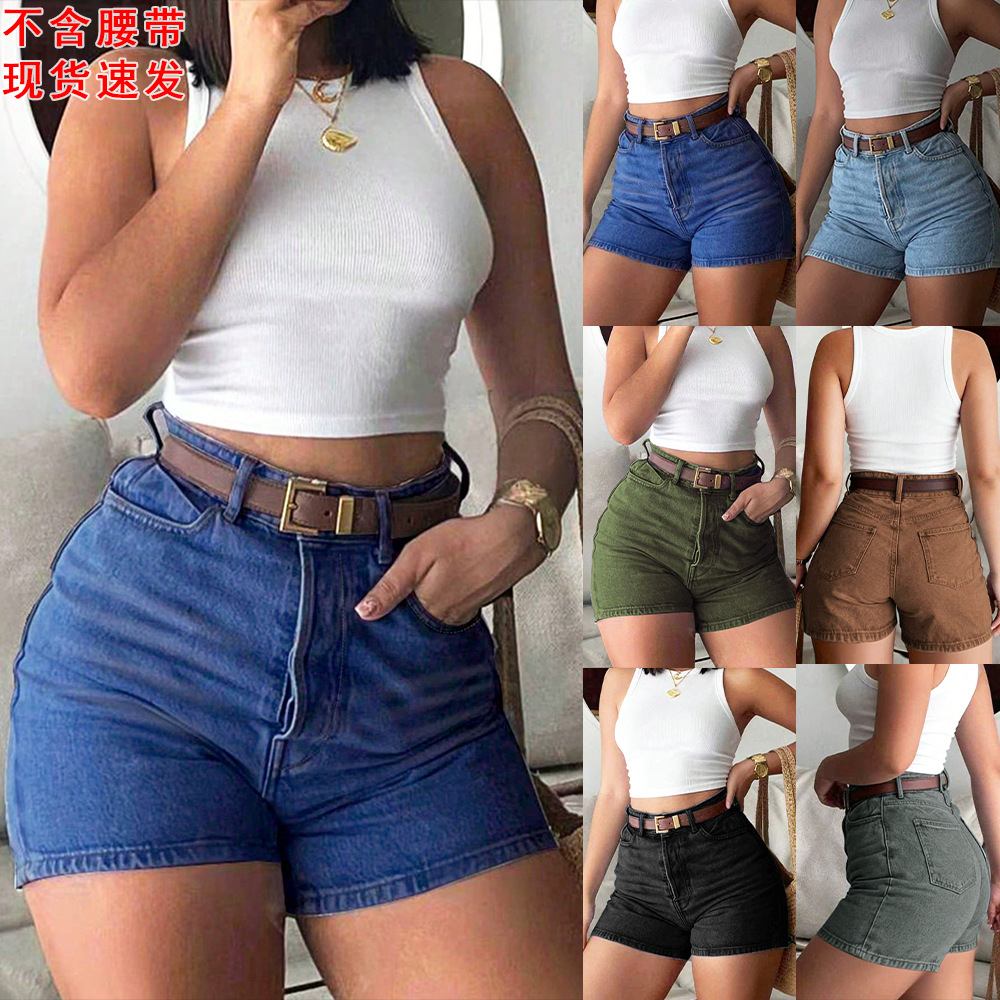 Women'S Fashion Trousers - Celana Pendek Denim Wanita Musim Panas