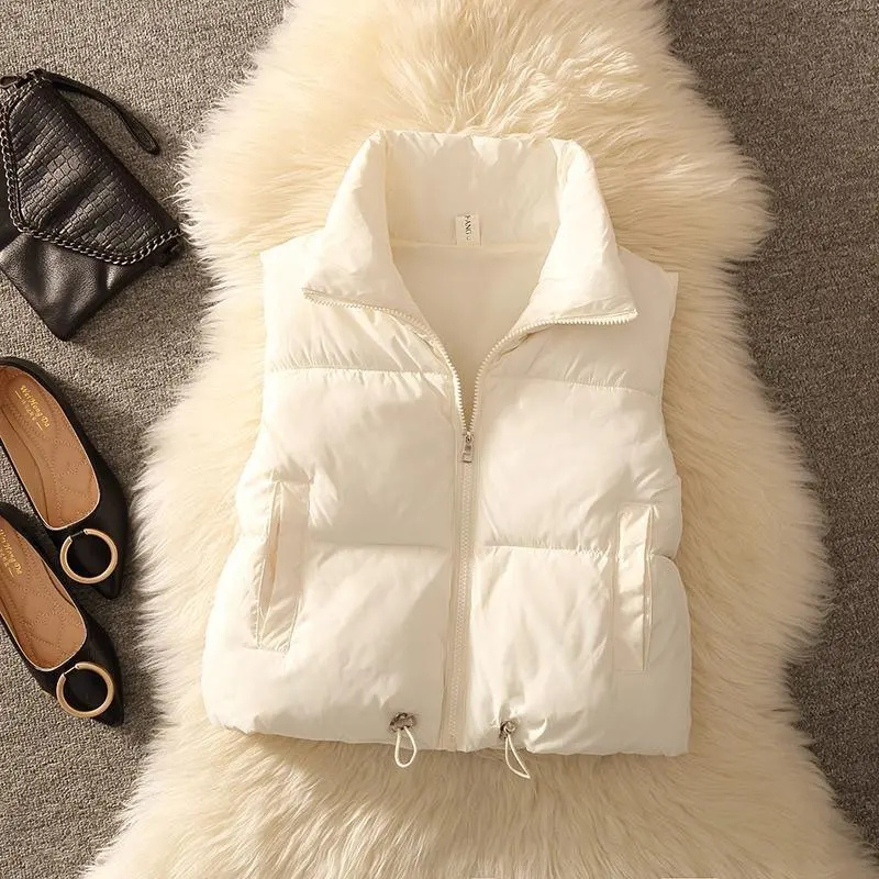 Puffer Vest Fashion Women - Jaket rompi tanpa lengan empuk wanita,