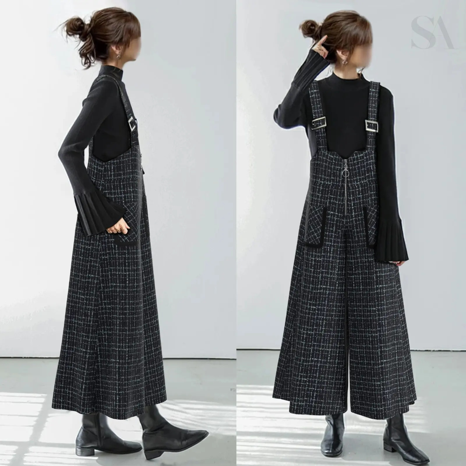 Women'S Fashion Utility Pants - Overall Wanita Gaya Jepang Vintage Model