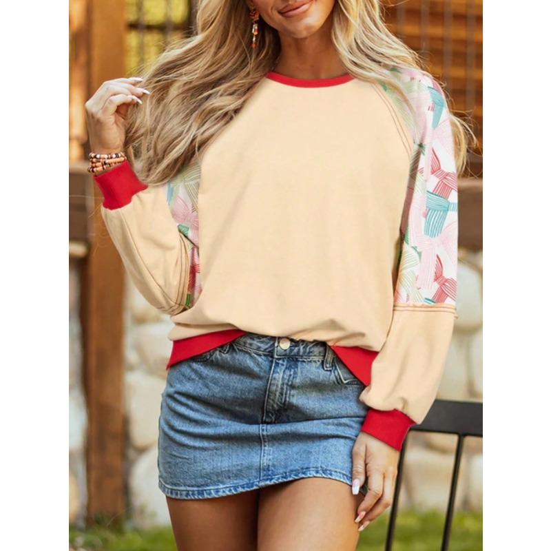 Women'S Fashion Hoodie - Sweater Lengan Panjang Kasual Perca Cetak