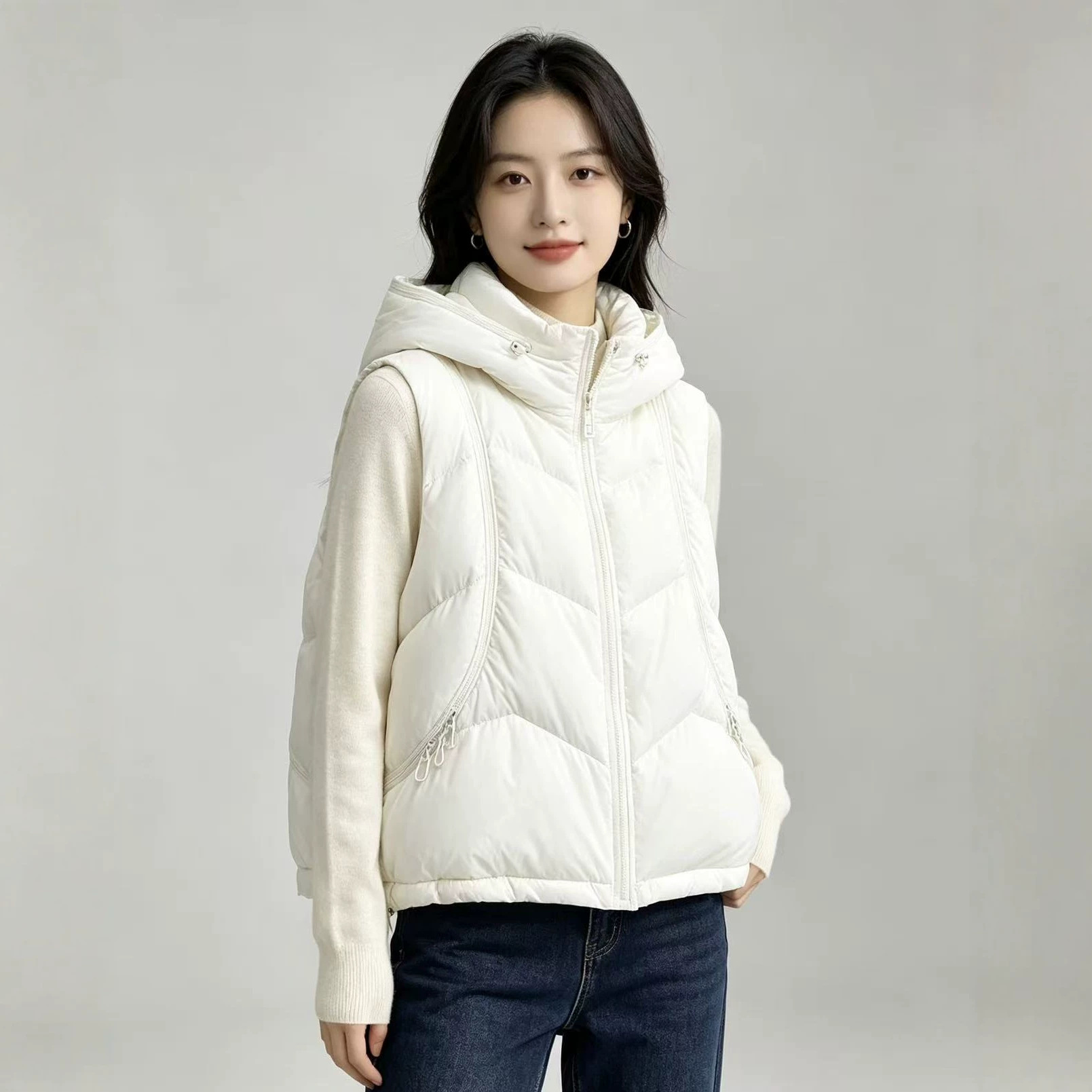 Puffer Vest Fashion Women - Rompi Wanita Musim Gugur Musim Dingin,