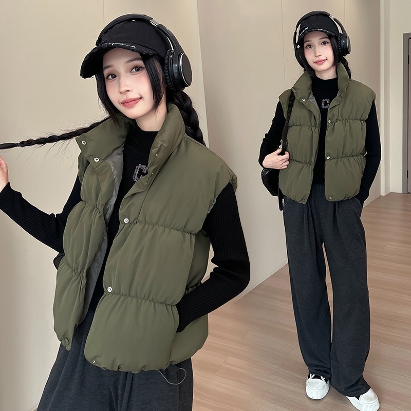 Puffer Vest Fashion Women - Tank Top Tanpa Lengan Musim Dingin