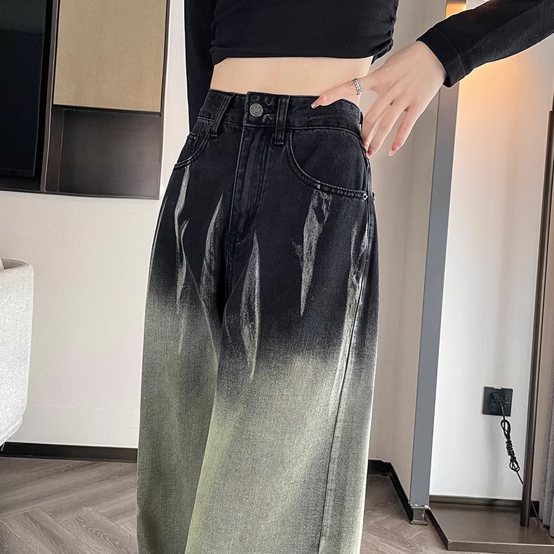 Women'S Fashion Utility Pants - Celana Jeans Wanita Pinggang Tinggi Saku