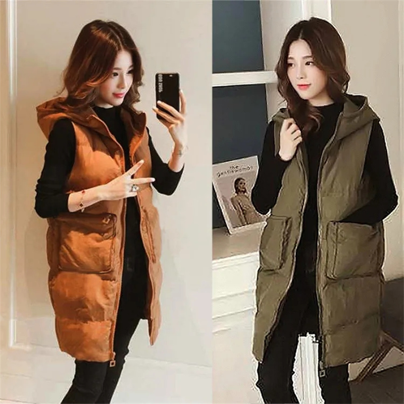 Puffer Vest Fashion Women - 2026 Jaket Tanpa Lengan Musim Dingin