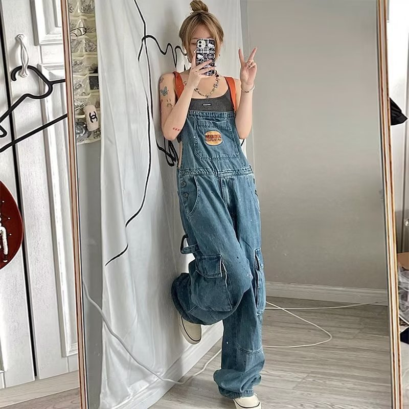 Women'S Fashion Trousers - Celana Panjang Wanita Model Retro Denim