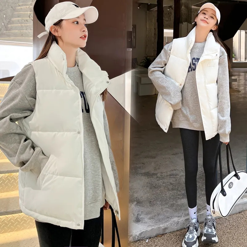 Jaket Rompi Crop Hangat Musim  - Puffer Vest Fashion Women ulasan dan harga