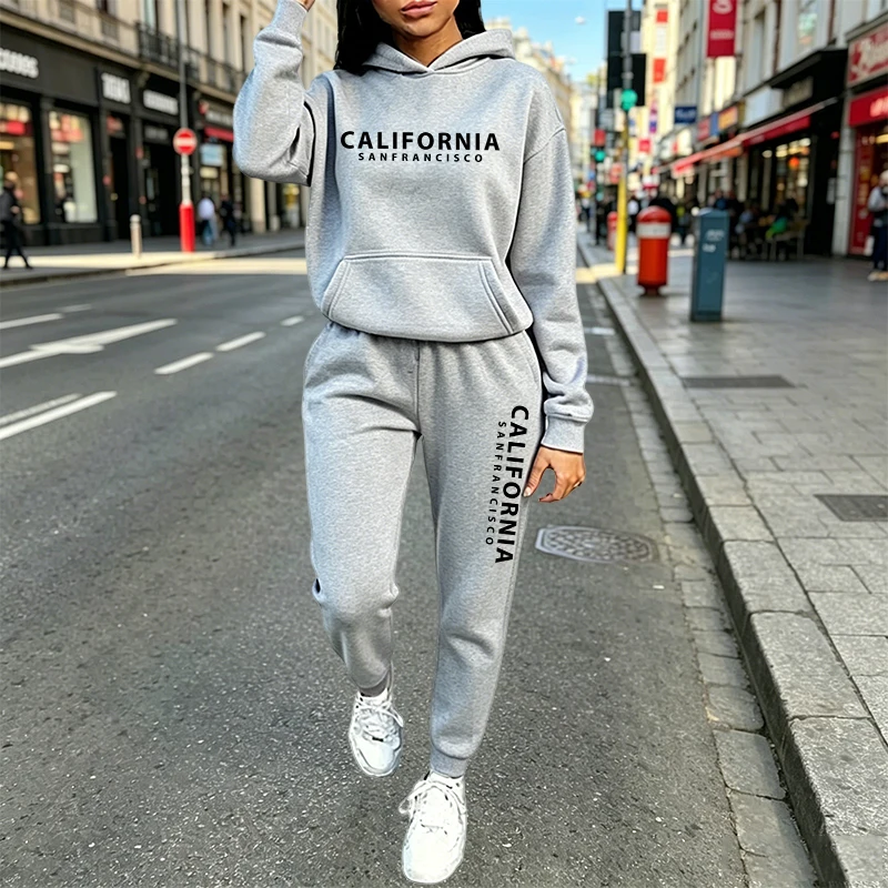 Setelan Hoodie Jogger Kasual U - Women'S Fashion Hoodie ulasan dan harga
