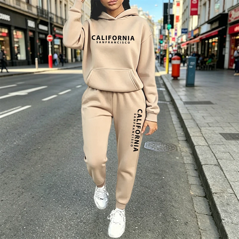 Setelan Hoodie Jogger Kasual U - Women'S Fashion Hoodie ulasan dan harga