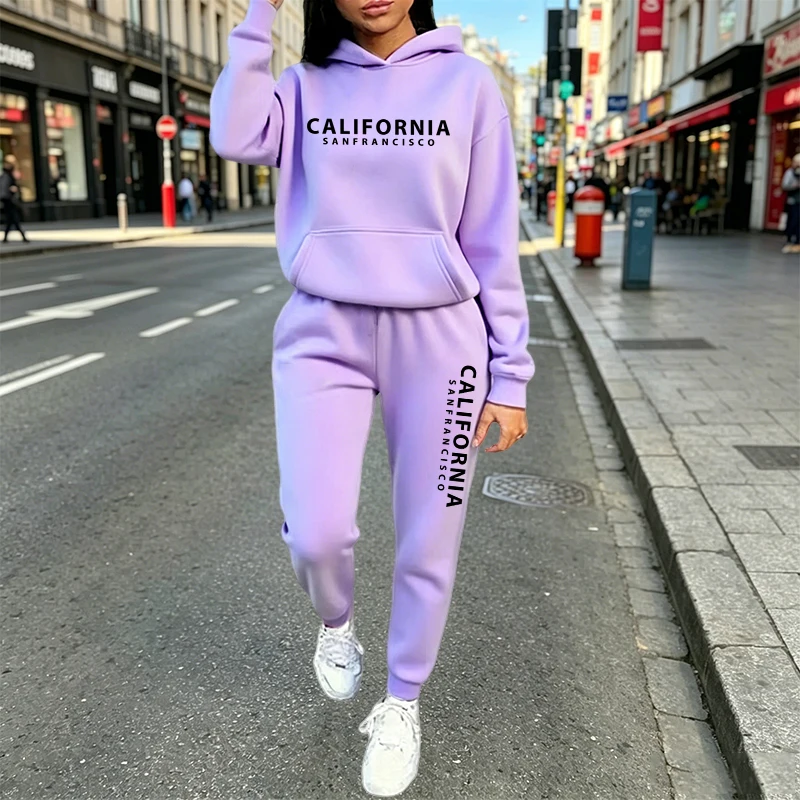 Setelan Hoodie Jogger Kasual U - Women'S Fashion Hoodie ulasan dan harga
