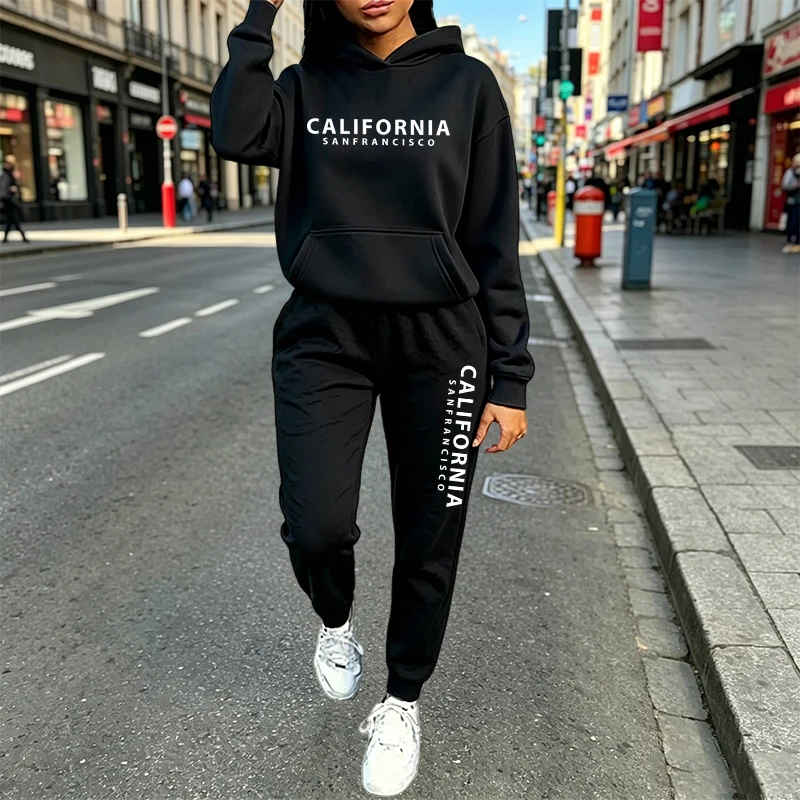 Setelan Hoodie Jogger Kasual U - Women'S Fashion Hoodie ulasan dan harga