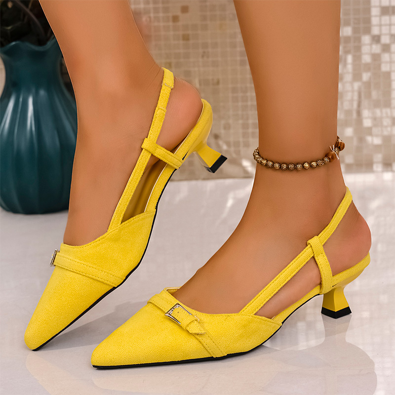 Sandal Hak Tinggi Kuning Modis - Women'S Fashion Spring 2025 ulasan dan harga