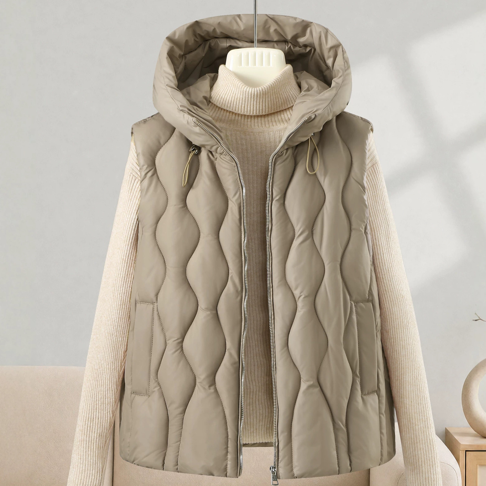 Rompi Pendek Tebal Berbulu Wan - Puffer Vest Fashion Women ulasan dan harga