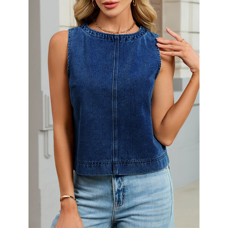 Benuynffy Rompi Denim Leher Bu - Women Fashion Vest ulasan dan harga