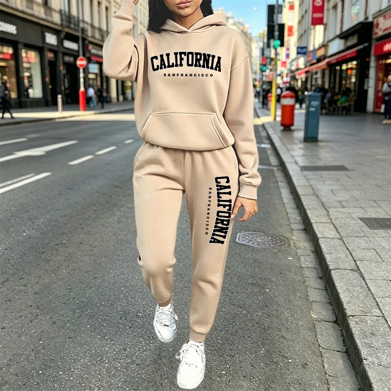 Setelan Hoodie Jogger Kasual U - Women'S Fashion Hoodie ulasan dan harga