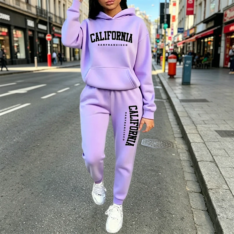 Setelan Hoodie Jogger Kasual U - Women'S Fashion Hoodie ulasan dan harga