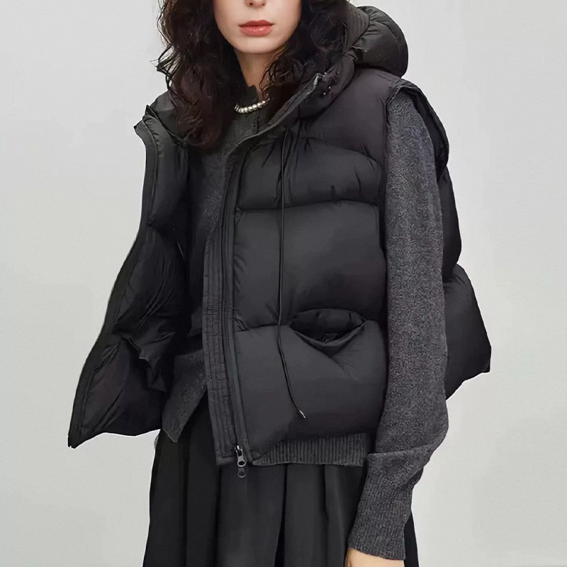 Rompi Bulu Angsa Putih Wanita  - Puffer Vest Fashion Women ulasan dan harga
