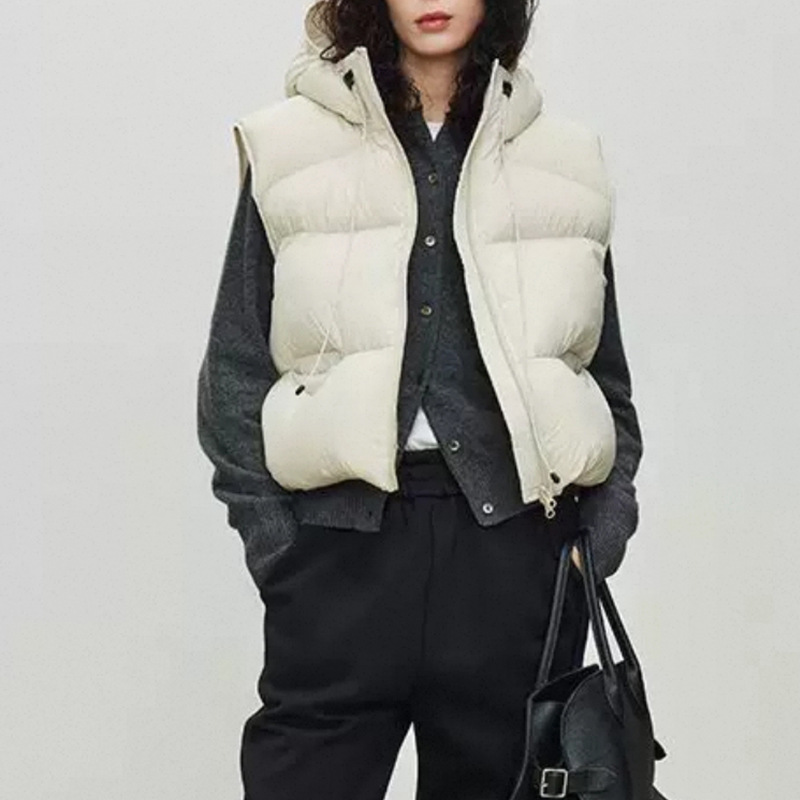 Rompi Bulu Angsa Putih Wanita  - Puffer Vest Fashion Women ulasan dan harga