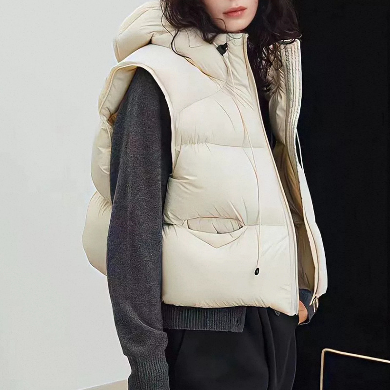 Rompi Bulu Angsa Putih Wanita  - Puffer Vest Fashion Women ulasan dan harga