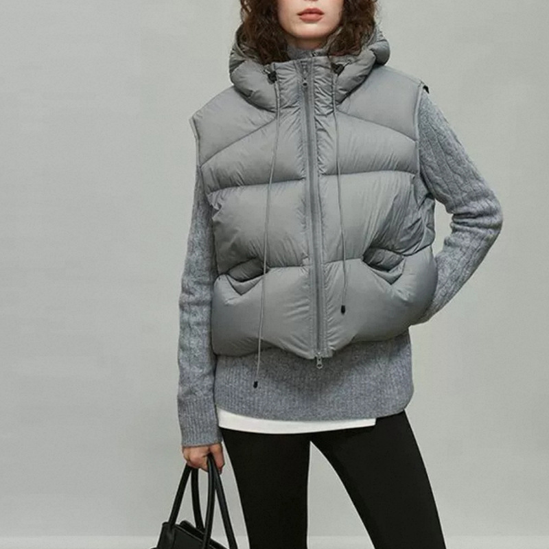 Rompi Bulu Angsa Putih Wanita  - Puffer Vest Fashion Women ulasan dan harga